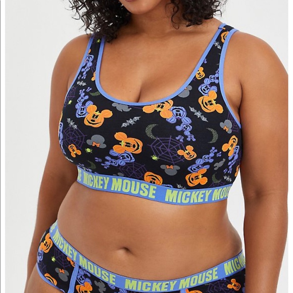 BNWT Torrid scoop neck bralette Mickey Mouse pumpkin size 2